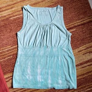 Sahalie tie dye tank top aqua sky blue size large